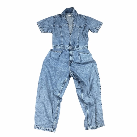 NEW Free People/ We The Free Trouser Jumpsuit Womens Large Denim Utility - Picture 6 of 10